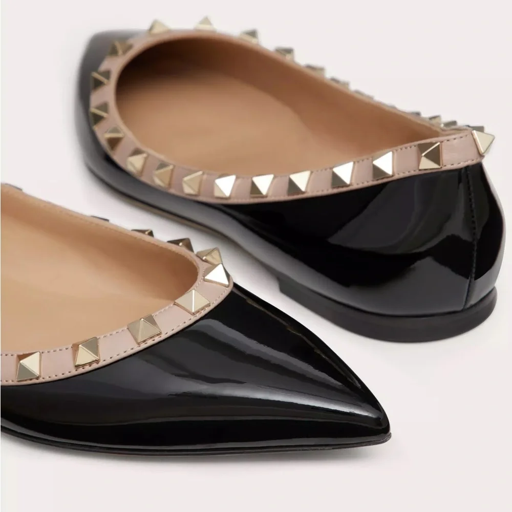 Valentino Patent Rockstud Ballet Flat